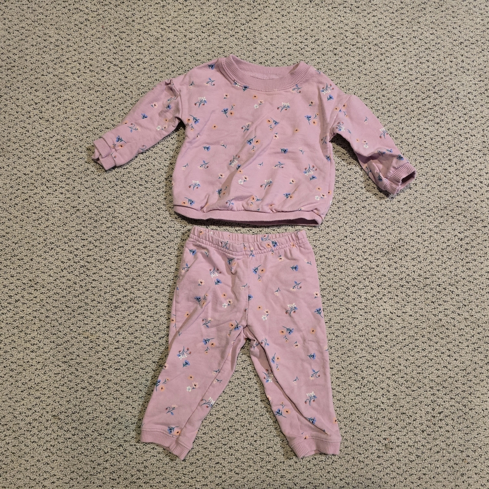 Carter's Lilac Pink Purple Floral Matching Set 9months